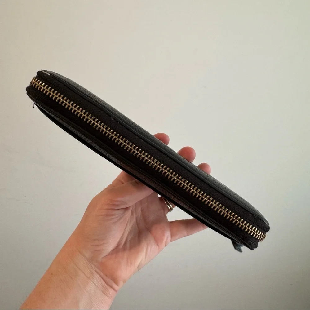 Kate Spade Large Black Pebbled Leather Continental Sienne Logo Wallet‎